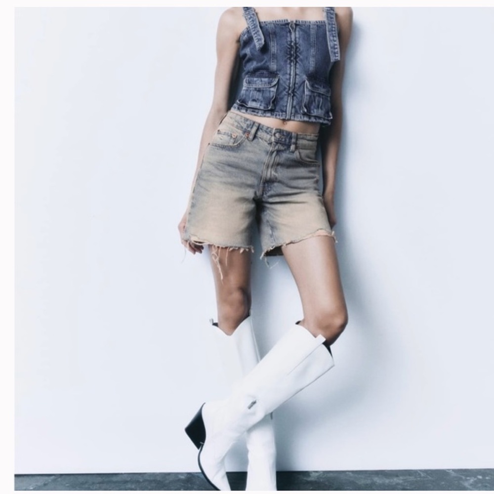 NWT Zara loose fit denim shorts